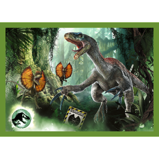 Puzzle 4w1 Groźne Dinozaury Universal Jurassic World Trefl EAN 5900511346077
