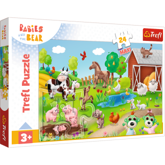 Puzzle 24 maxi bobaski i zwierzęta trefl 14372