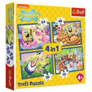 Puzzle 4w1 podwodne życie spongeboba trefl 34674