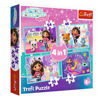 Puzzle - 4w1 -przygoda gabby - gabby"s dollhouse trefl 34670