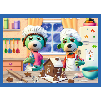 Puzzle - 4w1 - u treflików pada śnieg trefl 34657