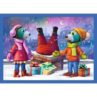 Puzzle - 4w1 - u treflików pada śnieg trefl 34657