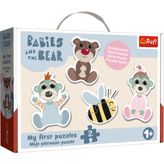 Puzzle - baby classic - przyjacielskie bobaski -bobaski i miś trefl 36139