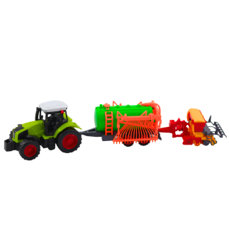 Zestaw Traktor Rolniczy Farmerski z Cysterną i Zgrabiarką - EAN: 5905991058427