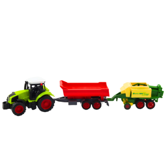 Zestaw Traktor Rolniczy z Przyczepą i Prasą - Maszyna Rolnicza EAN: 5905991058434
