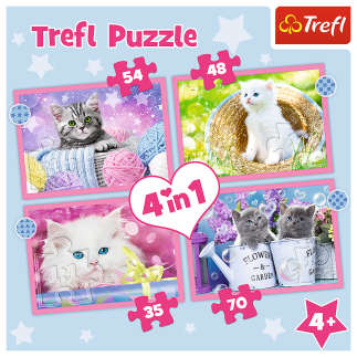 Puzzle - "4w1" - zabawne kotki trefl 34396