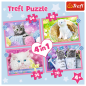 Puzzle 4w1 - Zabawne Kotki Trefl, EAN: 5900511343960