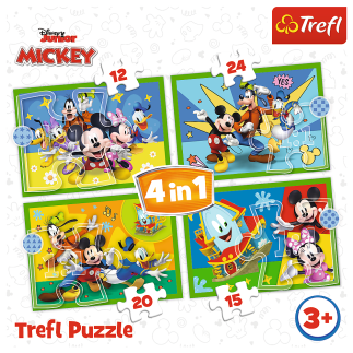 Puzzle - "4w1 (12, 15, 20, 24)" - wśród przyjaciół myszka miki trefl 34616