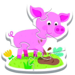 Puzzle - baby classic - na farmie -  bobaski i miś trefl 36127