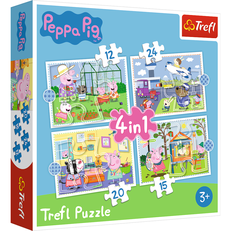 Puzzle Peppa Pig - Wspomnienia z Wakacji 4w1, EAN: 5900511343595 Puzzle Peppa Pig - Wspomnienia z Wakacji 4w1, EAN: 5900511343595
