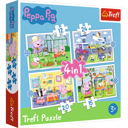 Puzzle - "4w1" - wspomnienia z wakacji / peppa pig trefl 34359