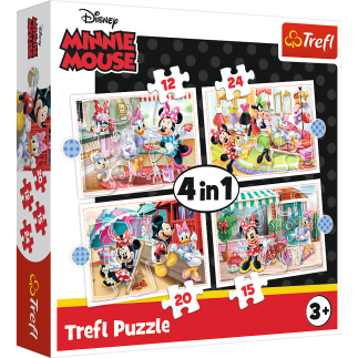 Puzzle - 4w1 (12, 15, 20, 24) - minnie z przyjaciółmi / disney minnie 34355
