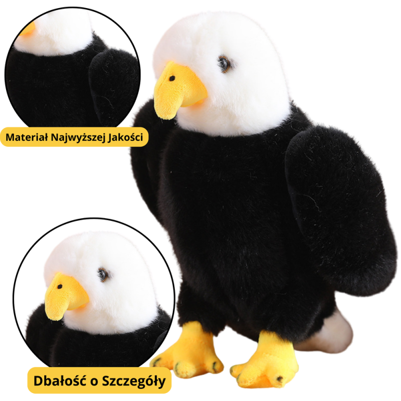 Pluszowy Orzeł Czarnobiały 25cm Maskotka Przytulanka EAN: 5905991045359
