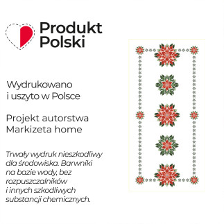 Folk Gwiazda Betlejemska Bieżnik Nina Wodoodporny 50x100cm Kolor Biały EAN: 5906450023369