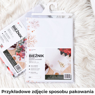 Folk, gwiazda betlejemska bieżnik nina wodoodporna, 50x100cm, kolor 001 biały