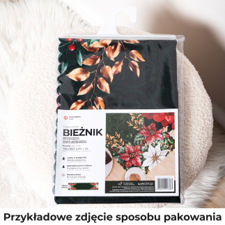 Gwiazda betlejemska bieżnik nina wodoodporna, 38x140cm, kolor 001 biały