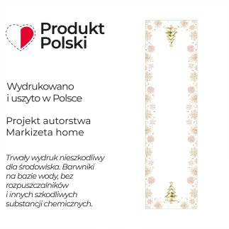 Bieżnik wodoodporny Choinki Zimowa Opowieść Nina 38x140cm, kolor biały, EAN: 5906450023291