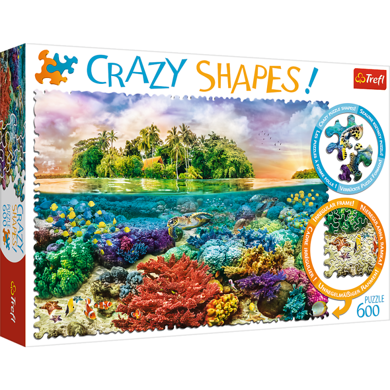 Puzzle - 600 kształtów Crazy Shapes - Tropikalna Wyspa EAN: 5900511111132