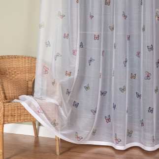Motylki firanka żakardowa 023426, wysokość 220cm, kolor 001 biały