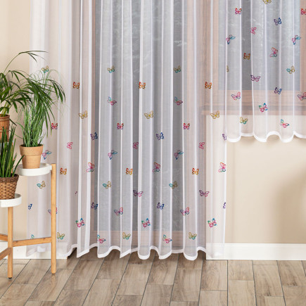 Firanka żakardowa Motylki 300x220cm, kolor biały 001, EAN: 5906450930469