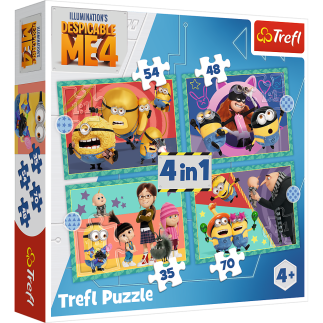 Puzzle - 4w1 - zwariowane minionki trefl 34648