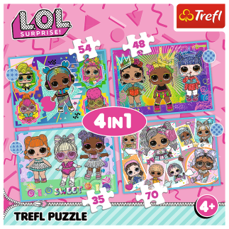 Puzzle - "4w1" - poznaj laleczki / mga lol surprise! trefl 34613