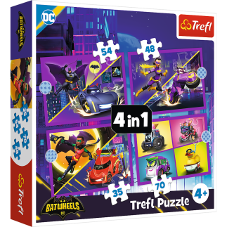 Puzzle - 4w1 - poznaj batwheels - warner batwheels 34658