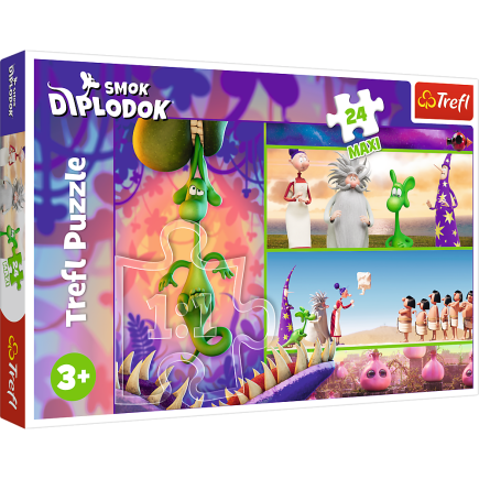 Puzzle - 24 maxi - ciekawski smok diplodok - human film smok diplodok 14376