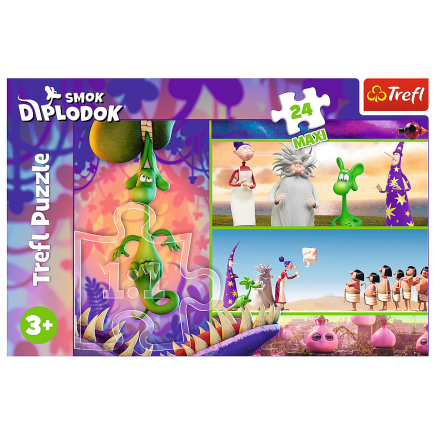 Puzzle - Ciekawski Smok Diplodok 24 Maxi + EAN: 5900511143768