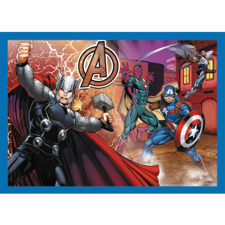 Puzzle - "4w1" - odważni avengersi trefl  34386