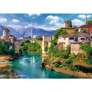 Puzzle 500 el. Stary Most w Mostarze, Bośnia i Hercegowina Trefl 37333 EAN: 5900511373332
