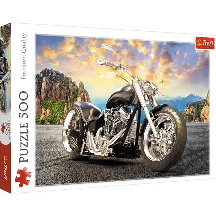 Puzzle 500 el. czarny motocykl 37384