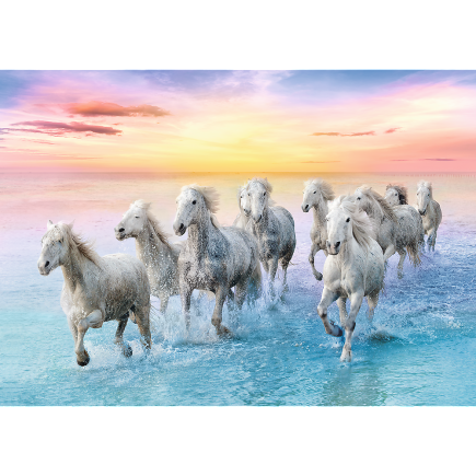 Puzzle "Białe Konie w Galopie" Trefl 37289, 500 el. - EAN: 5900511372892