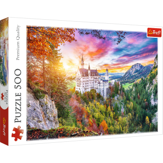 Puzzle 500 el. widok na zamek neuschwanstein, niemcy trefl 37427