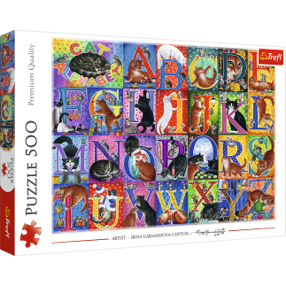 Puzzle - 500 - koci alfabet trefl 37527