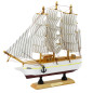 Model kolekcjonerski dekoracyjny statek żaglowiec trójmasztowy biały 24x23cm EAN: 5905991049296