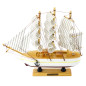 Model kolekcjonerski dekoracyjny statek żaglowiec trójmasztowy biały 24x23cm EAN: 5905991049296