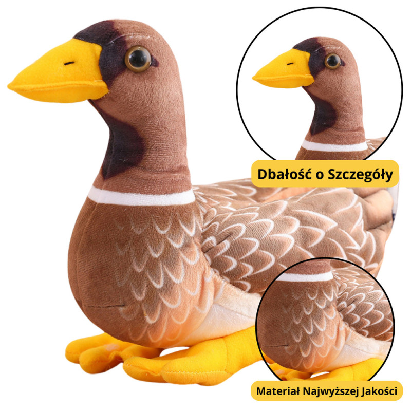 Pluszowa maskotka przytulanka Kaczka brązowo-żółta 28cm EAN: 5905991048268