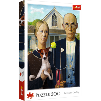 Puzzle American Gothic: Psia Edycja Trefl - EAN 5900511375268