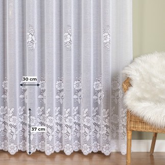 Firanka żakardowa ze wzorem pasowym, wysokość 250cm, kolor 001 biały