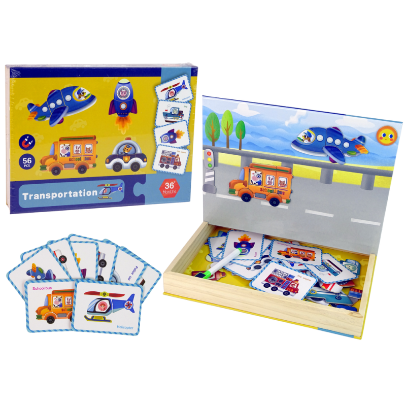 Magnetyczna Układanka Książka Transport Puzzle Karty EAN: 5905214975449