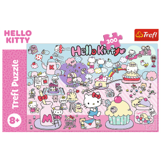 Puzzle - 300 - poznaj świat hello kitty - hello kitty trefl 23031