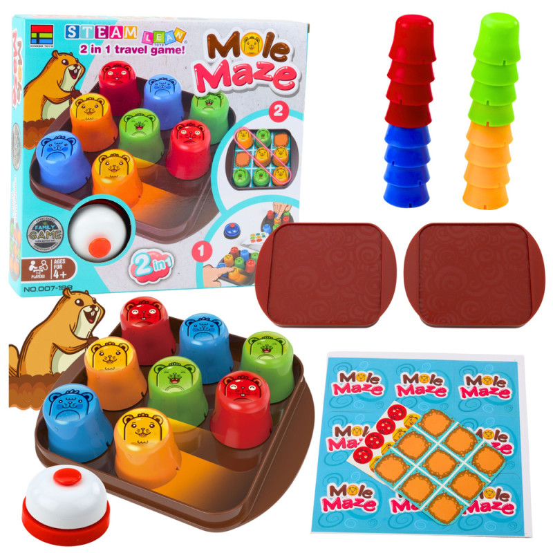 Gra zręcznościowa Mole Maze - Szybkie Kubeczki & Kółko- Krzyżyk, EAN: 5905991061922