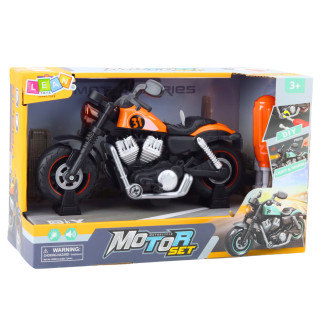 Motocykl do skręcania rozkręcania diy światła dźwięki pomarańczowy