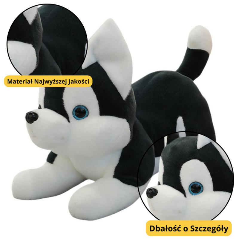 Pluszowa maskotka przytulanka piesek husky czarno-biały 30cm EAN: 5905991047940