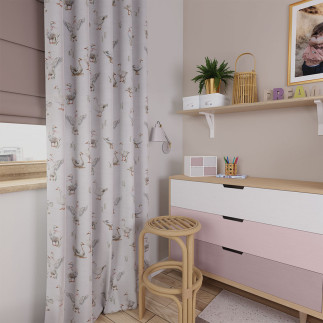Gęsi tkanina dekoracyjna Milas jest jasno szara 165cm, EAN: 5906450930810
