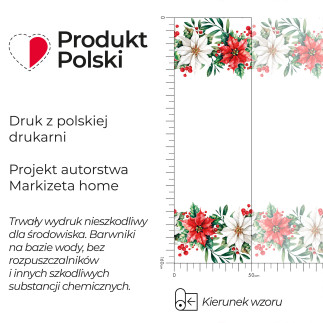 Gwiazda betlejemska tkanina dekoracyjna obrusowa nina wodoodporna, 160cm, kolor 001 biały