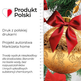 Bombki ze złotym tkanina dekoracyjna nina wodoodporna, 160cm, kolor 001 biały