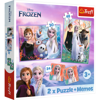 Puzzle - 2w1+memos - księżniczki w swojej krainie - disney frozen 2 trefl 93335