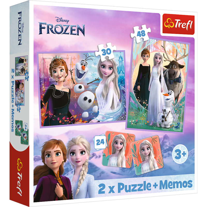 Puzzle 2w1 + Memos - Księżniczki w Swojej Krainie - Disney Frozen Trefl EAN: 5900511933352